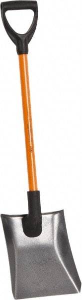 NUPLA - 11-1/2" High x 9-7/8" Wide Square Steel Shovel - 27" Long Fiberglass D-Grip Handle - Caliber Tooling