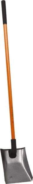 NUPLA - 11-1/2" High x 9-7/8" Wide Square Steel Shovel - 48" Long Fiberglass Straight Handle - Caliber Tooling