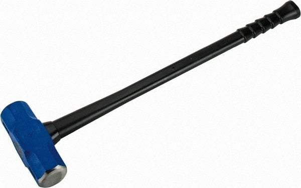 NUPLA - 16 Lb Head, 32" Long Soft Steel Safety Sledge Hammer - Steel Head, 2-5/8" Face Diam, 8-1/4" Long Head, Fiberglass Handle - Caliber Tooling