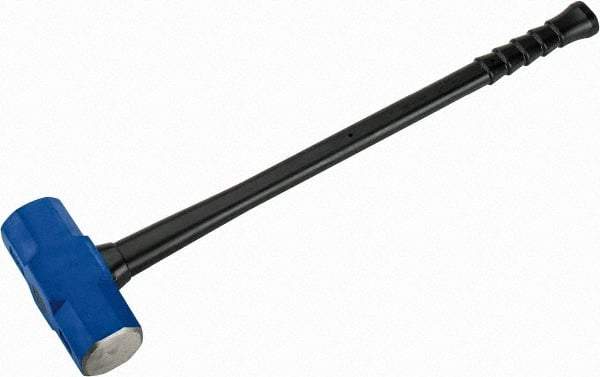 NUPLA - 20 Lb Head, 32" Long Soft Steel Safety Sledge Hammer - Steel Head, 2-3/4" Face Diam, 8-5/8" Long Head, Fiberglass Handle - Caliber Tooling