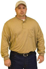 Stanco Safety Products - Size 2XL, Tan, Arc Flash, Long Sleeve Button Down Shirt - 50 to 52" Chest, 1 Pocket, Indura - Caliber Tooling