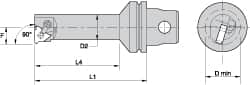 Kennametal - Insert Style LT 11NR, 50mm Head Length, Right Hand Cut, Internal Modular Threading Cutting Unit Head - System Size KM32, 7mm Center to Cutting Edge, Series LT Threading - Caliber Tooling