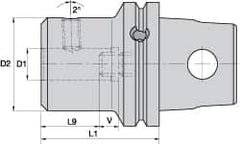 Kennametal - KM63XMZ Modular Connection, 0.3937" Inside Hole Diam, 2.7559" Projection, Whistle Notch Adapter - Through Coolant - Exact Industrial Supply