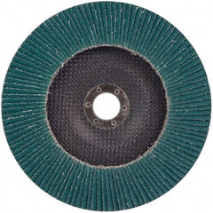 Flap Disc: 5/8-11 Hole, 80 Grit, Zirconia Alumina, Type 27 Coated, Medium Grade, Cloth-Backed, 13,300 RPM