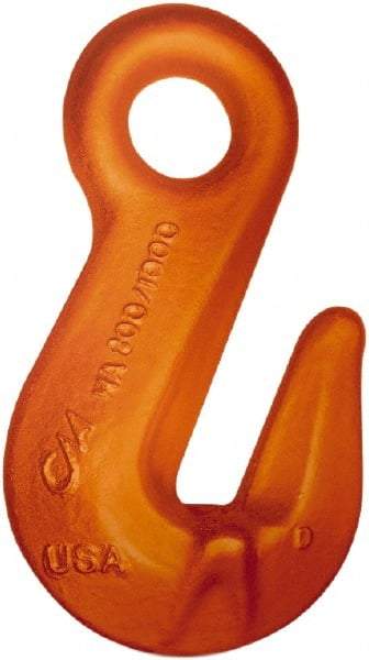 CM - Chain Grade 100, 35,300 Lbs. Load Limit Eye Cradle Grab Hook - 0.88 Inch Hook Throat, 6-1/4 Inch Reach, 1.44 Inch Eye Inside Diameter, 3/4 Inch Chain Diameter, 9.01 Inch Overall Length, 0.88 Inch Eye Thickness - Caliber Tooling