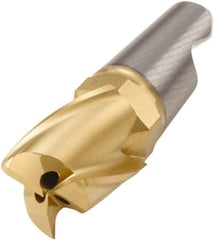 Seco - MM16 M06 Grade F40M Carbide End Milling Tip Insert - TiAlN/TiN Finish, 3 Flutes, 0.787" Cutting Diam, 0.591" Depth of Cut, 0.118" Cnr Rad, 30° Helix - Caliber Tooling