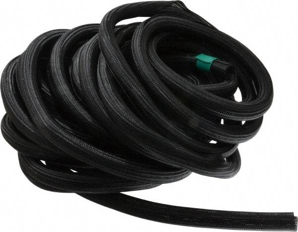 Techflex - Black Braided Cable Sleeve - 50' Coil Length, -103 to 257°F - Caliber Tooling