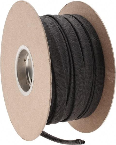 Techflex - Black Braided Expandable Cable Sleeve - 250' Coil Length, -103 to 257°F - Caliber Tooling