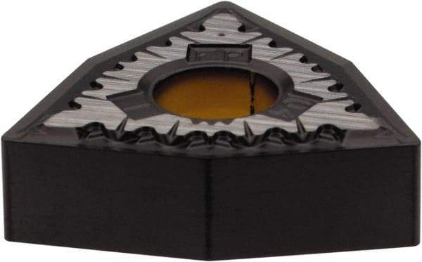 Kennametal - WNMG431 FP Grade KCM15 Carbide Turning Insert - TiCN/Al2O3 Finish, 80° Trigon, 1/2" Inscr Circle, 3/16" Thick, 1/64" Corner Radius - Caliber Tooling