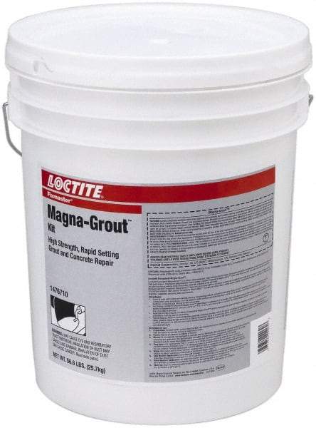 Loctite - 640 Fluid Ounce Container, Gray, Tub Magnesium Phosphate Construction Adhesive - Series Magna-Grout, 15 to 22 min Fixture Time, Indoor, Outdoor - Caliber Tooling