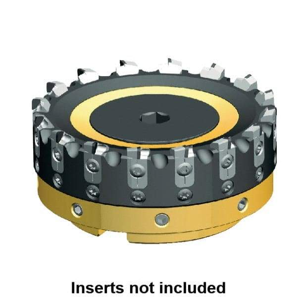 Kennametal - 10 Inserts, 80mm Cut Diam, 27mm Arbor Diam, 3mm Max Depth of Cut, Indexable Square-Shoulder Face Mill - 0/90° Lead Angle, 50mm High, Series AluMill - Caliber Tooling