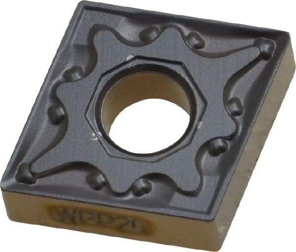 Walter - CNMG431 NM4 Grade WPP20 Carbide Turning Insert - TiCN/Al2O3/TiN Finish, 80° Diamond, 1/2" Inscr Circle, 3/16" Thick, 1/64" Corner Radius - Caliber Tooling