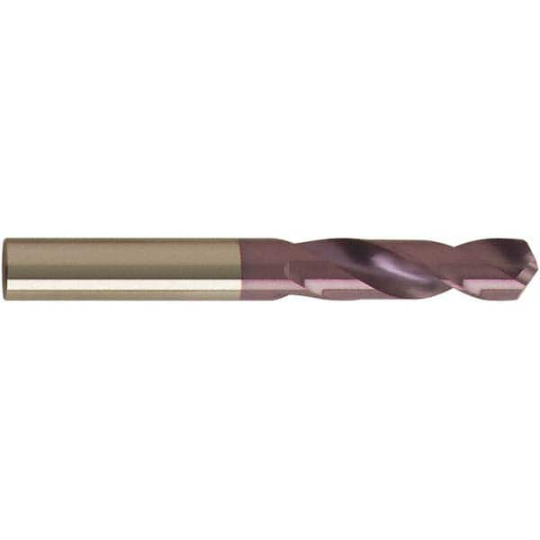 Screw Machine Length Drill Bit: 0.1015″ Dia, 118 °, Solid Carbide Coated, Right Hand Cut, Spiral Flute, Straight-Cylindrical Shank, Series 2463