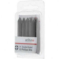 Wiha - #1, Reversible Phillips Screwdriver Pack Bit - 1/4" Drive, 2-3/8" OAL - Caliber Tooling