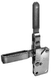 Lapeer - 600 Lb Holding Capacity, Vertical Handle, Manual Hold Down Toggle Clamp - 57° Handle Movement, 106° Bar Opening, U-Bar, Straight Base, Carbon Steel - Caliber Tooling