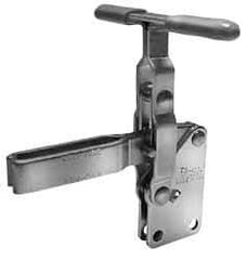 Lapeer - 600 Lb Holding Capacity, Vertical Handle, Manual Hold Down Toggle Clamp - 57° Handle Movement, 106° Bar Opening, U-Bar, Straight Base, Carbon Steel - Caliber Tooling