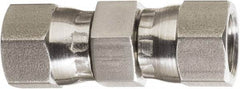 Made in USA - 1" Tube OD, 37° Stainless Steel Flared Tube Swivel Nut Union - 1-5/16-12 Female Flare x Female Flare Ends - Caliber Tooling