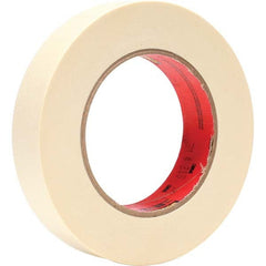 Masking Tape: 60 yd Long, 6.5 mil Thick, Tan Crepe Paper, Rubber Adhesive, 27 lb/in Tensile Strength