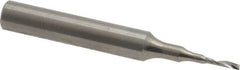 Onsrud - 1/16" Cutting Diam x 1/4" Length of Cut, 1 Flute, Upcut Spiral Router Bit - Uncoated, Right Hand Cut, Solid Carbide, 2" OAL x 1/4" Shank Diam, Single Edge, 21° Helix Angle - Caliber Tooling