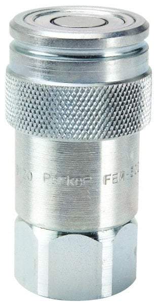 Parker - 9/16-18 SAE Steel Hydraulic Hose Female Pipe Thread Coupler & No Lock Fitting - 4,568 psi - Caliber Tooling