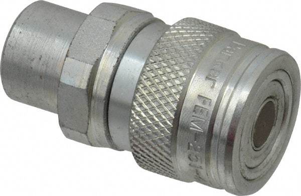 Parker - 1/4-18 NPSF Steel Hydraulic Hose Female Pipe Thread Coupler & No Lock Fitting - 4,568 psi - Caliber Tooling