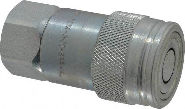 Parker - 1/2-14 NPSF Steel Hydraulic Hose Female Pipe Thread Coupler & No Lock Fitting - 3,625 psi - Caliber Tooling