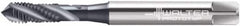 Walter-Titex - #8-36 UNF 3 Flute 3B Modified Bottoming Spiral Flute Tap - Cobalt, Hardlube Finish, 2-1/8" OAL, Right Hand Flute, Right Hand Thread, Series A2350302 - Exact Industrial Supply