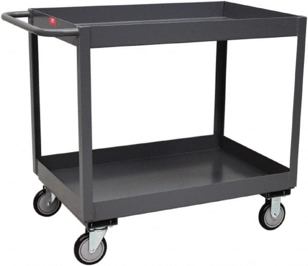 Jamco - 1,200 Lb Capacity, 30" Wide x 18" Long x 39" High Deep Shelf Cart - 2 Shelf, Steel - Caliber Tooling