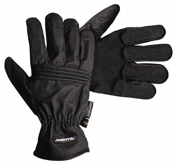 HexArmor - Size M (8), ANSI Cut Lvl A9, Puncture Lvl 3, Abrasion Lvl 5, Silicone Rubber Coated Cut & Puncture Resistant Gloves - 10.5" Long, Fully Coated Coated, SuperFabric Lining, Black, Paired - Caliber Tooling