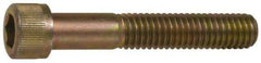 Made in USA - 3/8-16 UNC Hex Socket Drive, Socket Cap Screw - Grade 4037 Alloy Steel, Yellow Cadmium-Plated Finish, Fully Threaded, 1-1/4" Length Under Head - Caliber Tooling