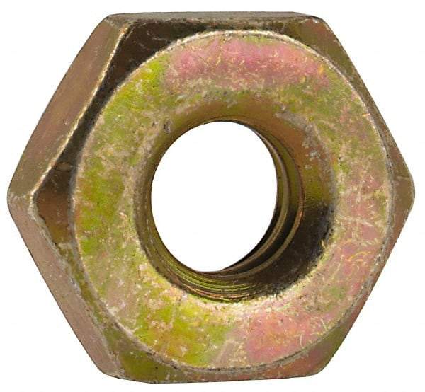 Made in USA - #10-24 UN Steel Right Hand Machine Screw Hex Nut - 3/8" Across Flats, 0.13" High, Cadmium-Plated Finish - Caliber Tooling