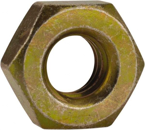 Made in USA - 1/4-20 UN Steel Right Hand Machine Screw Hex Nut - 7/16" Across Flats, 0.193" High, Cadmium-Plated Finish - Caliber Tooling