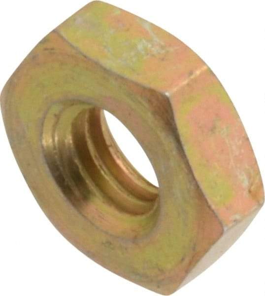 Made in USA - #10-32 UN Steel Right Hand Machine Screw Hex Nut - 11/32" Across Flats, 0.13" High, Cadmium-Plated Finish - Caliber Tooling