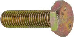 Made in North America - 1/4-28 UNF, 7/8" Length Under Head Hex Head Cap Screw - Grade 8 Alloy Steel, Zinc-Plated Finish, 7/16" Hex - Caliber Tooling