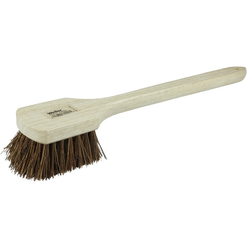 20″ Utility Scrub Brush, Palmyra Fill, Long Handle, Wood Block - Caliber Tooling