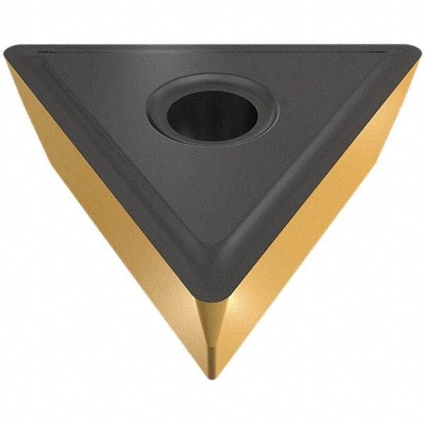 Iscar - TPMR222 PF Grade IC9250 Carbide Turning Insert - TiCN/Al2O3/TiN Finish, 60° Triangle, 1/4" Inscr Circle, 1/8" Thick, 1/32" Corner Radius - Caliber Tooling