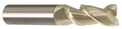 Accupro - 1", 2" LOC, 1" Shank Diam, 4" OAL, 2 Flute, Solid Carbide Square End Mill - Single End, ZrN Finish, Spiral Flute, Variable° Helix, Centercutting, Right Hand Cut, Right Hand Flute - Caliber Tooling