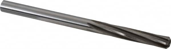 Chucking Reamer: 19/64″ Dia, 4-3/8″ OAL, 1-1/2″ Flute Length, Straight Shank, High Speed Steel 6 Flute, RH