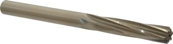 Made in USA - 0.4355" High Speed Steel 6 Flute Chucking Reamer - Spiral Flute, 0.4355" Straight Shank, 1-3/4" Flute Length, 5-1/2" OAL - Caliber Tooling