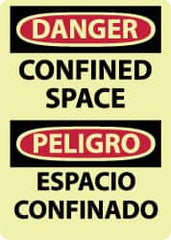 NMC - "Danger - Confined Space", 14" Long x 10" Wide, Rigid Plastic Safety Sign - Rectangle, 0.05" Thick, Use for Accident Prevention - Caliber Tooling