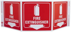 NMC - Fire Extinguisher, Rigid Plastic Fire Sign - 20" Wide x 7-1/2" High - Caliber Tooling