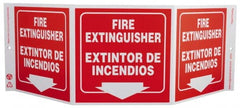 NMC - Fire Extinguisher, Rigid Plastic Fire Sign - 20" Wide x 7-1/2" High, English/Spanish - Caliber Tooling