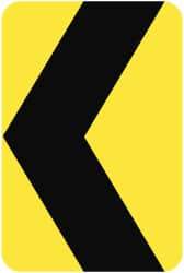 NMC - "Chevron", 12" Wide x 18" High, Aluminum Traffic Control Signs - 0.08" Thick, Black on Yellow, High Intensity Reflectivity, Rectangle, Post Mount - Caliber Tooling