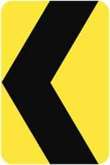 NMC - "Chevron", 18" Wide x 24" High, Aluminum Traffic Control Signs - 0.08" Thick, Black on Yellow, Engineer Grade Reflectivity, Rectangle, Post Mount - Caliber Tooling