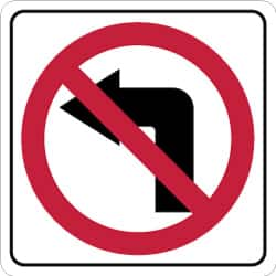 NMC - "Strike on Left Arrow", 24" Wide x 24" High, Aluminum Traffic Control Signs - 0.08" Thick, Red & Black on White, Engineer Grade Reflectivity, Square, Post Mount - Caliber Tooling