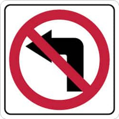 NMC - "Strike on Left Arrow", 24" Wide x 24" High, Aluminum Traffic Control Signs - 0.08" Thick, Red & Black on White, High Intensity Reflectivity, Square, Post Mount - Caliber Tooling