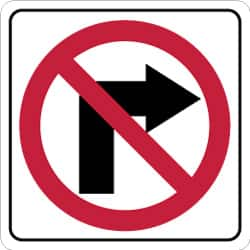 NMC - "Strike on Right Arrow", 24" Wide x 24" High, Aluminum Traffic Control Signs - 0.08" Thick, Red & Black on White, Engineer Grade Reflectivity, Square, Post Mount - Caliber Tooling