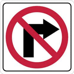 NMC - "Strike on Right Arrow", 24" Wide x 24" High, Aluminum Traffic Control Signs - 0.08" Thick, Red & Black on White, High Intensity Reflectivity, Square, Post Mount - Caliber Tooling