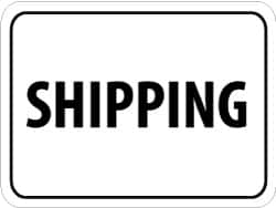 NMC - "Shipping", 24" Wide x 18" High, Aluminum Parking Lot Traffic Signs - 0.08" Thick, Black on White, High Intensity Reflectivity, Rectangle, Post Mount - Caliber Tooling