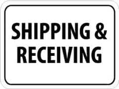 NMC - "Shipping & Receiving", 24" Wide x 18" High, Aluminum Parking Lot Traffic Signs - 0.08" Thick, Black on White, Engineer Grade Reflectivity, Rectangle, Post Mount - Caliber Tooling